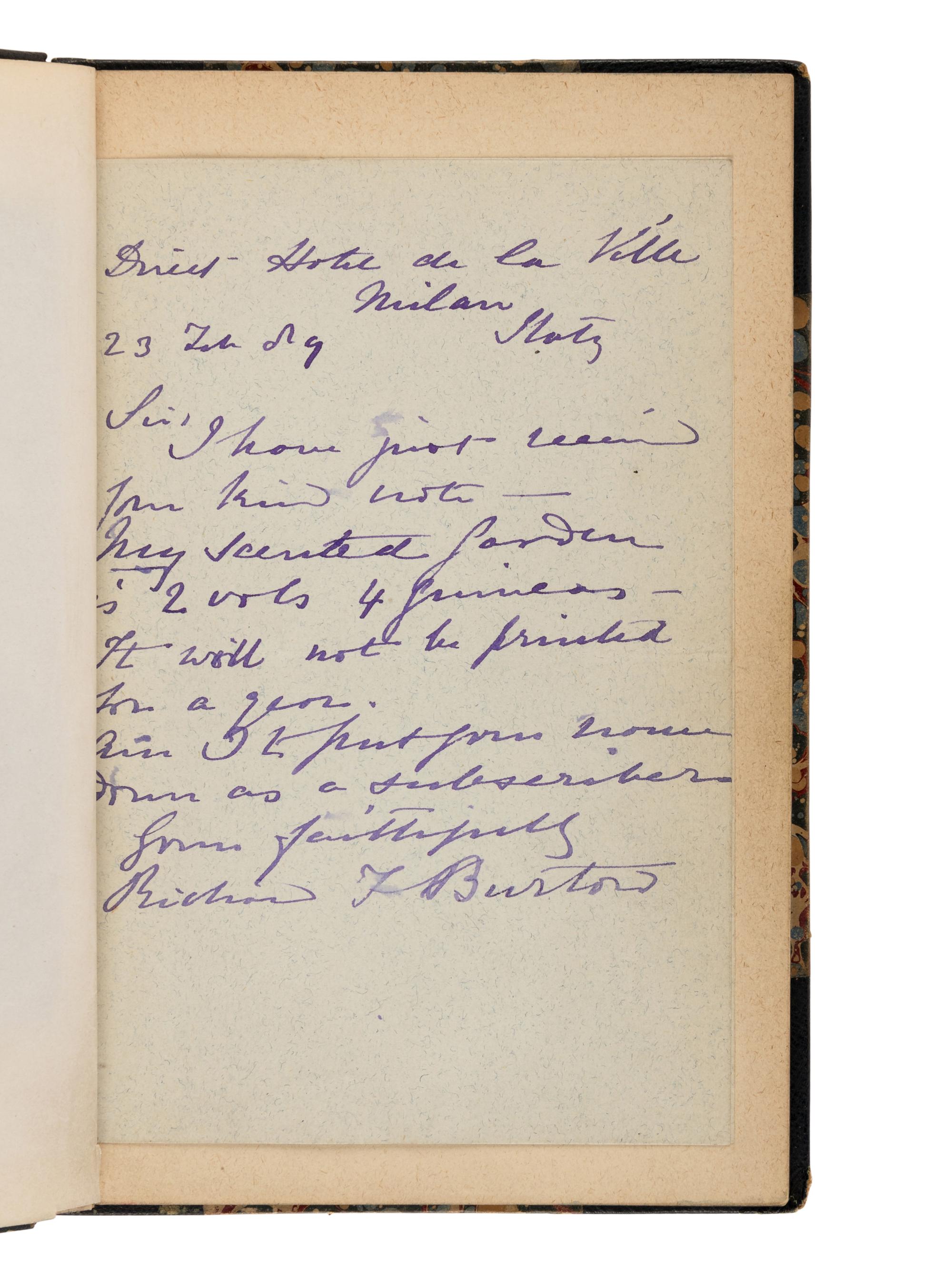 [BURTON, Richard Francis, Sir (1821-1890)]. RICHARDS, Alfred Bates (1820-1876), Andrew WILSON, and St. Clair BADDELEY (1856-1946). A Sketch of the Career of Richard F. Burton Collected from "Men of Eminence;" from Sir Richard and Lady Burton's own Works; From the Press; from Personal Knowledge, and Various other Reliable Sources . London: Waterlow & Sons Limited, 1886.