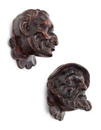 Two Continental Carved Wood Busts