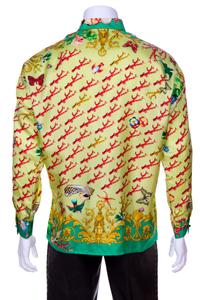 A Gianni Versace Silk Print Shirt, Size 48.