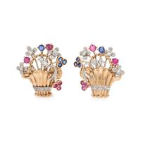 MULTIGEM AND DIAMOND GIARDINETTI EARCLIPS