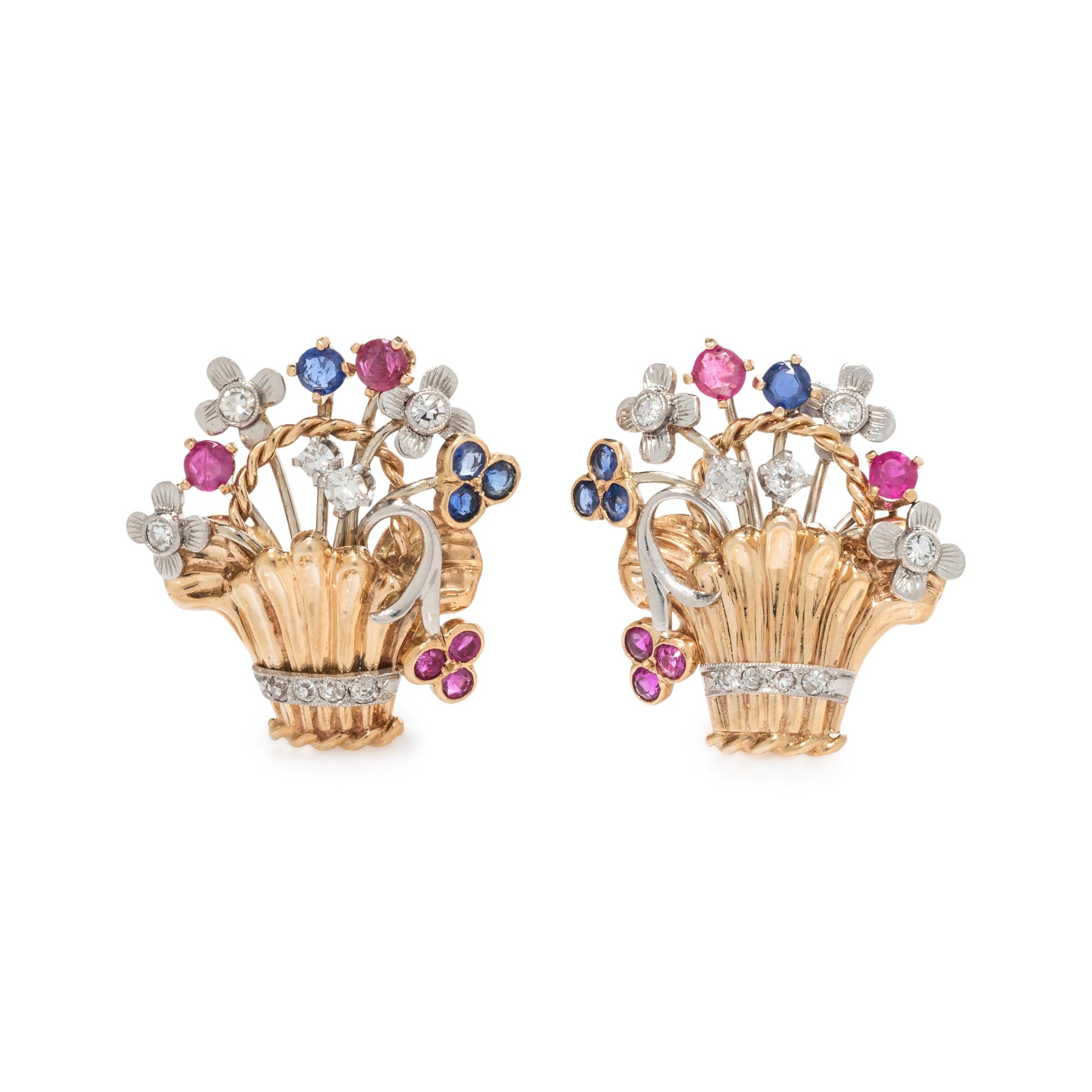 MULTIGEM AND DIAMOND GIARDINETTI EARCLIPS