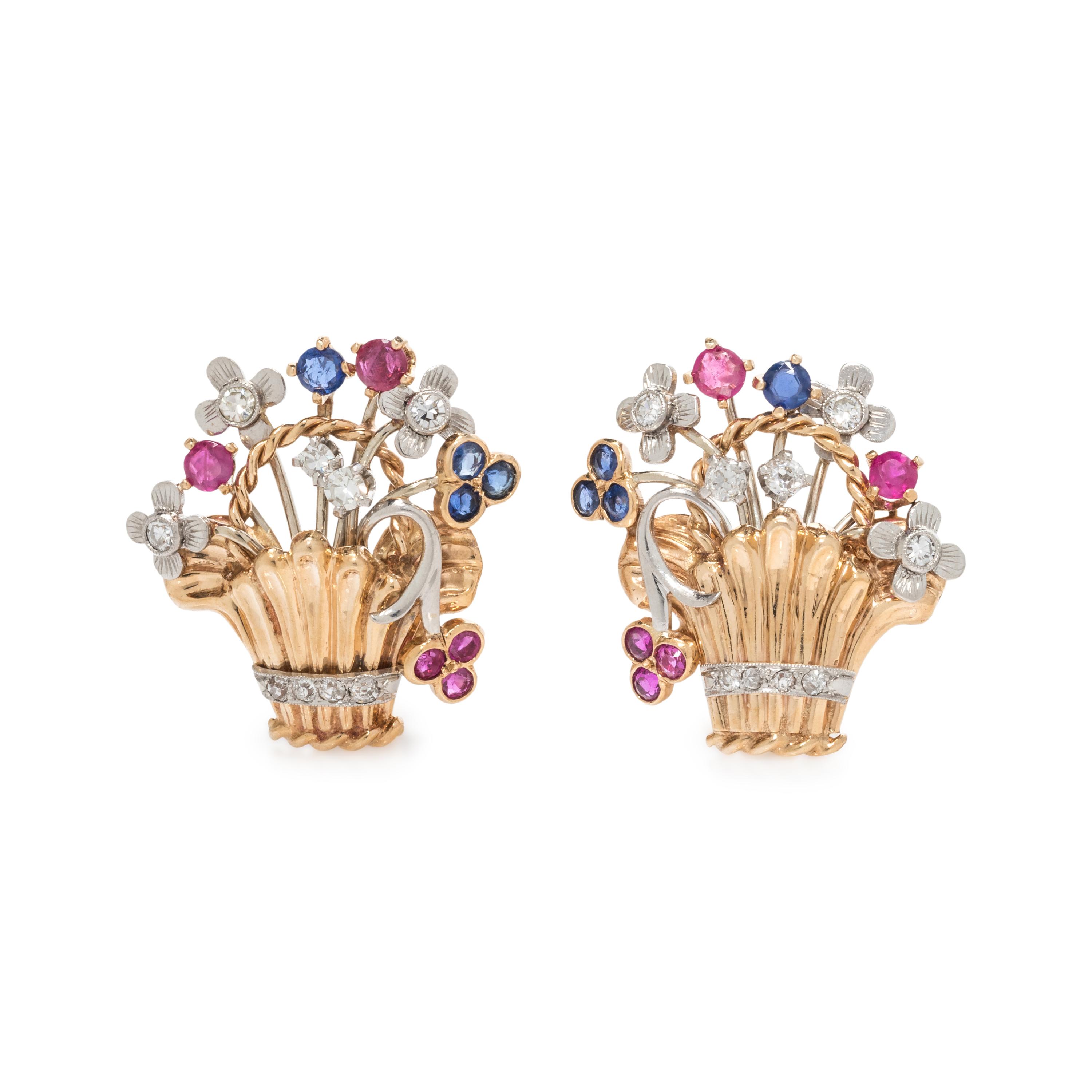 MULTIGEM AND DIAMOND GIARDINETTI EARCLIPS
