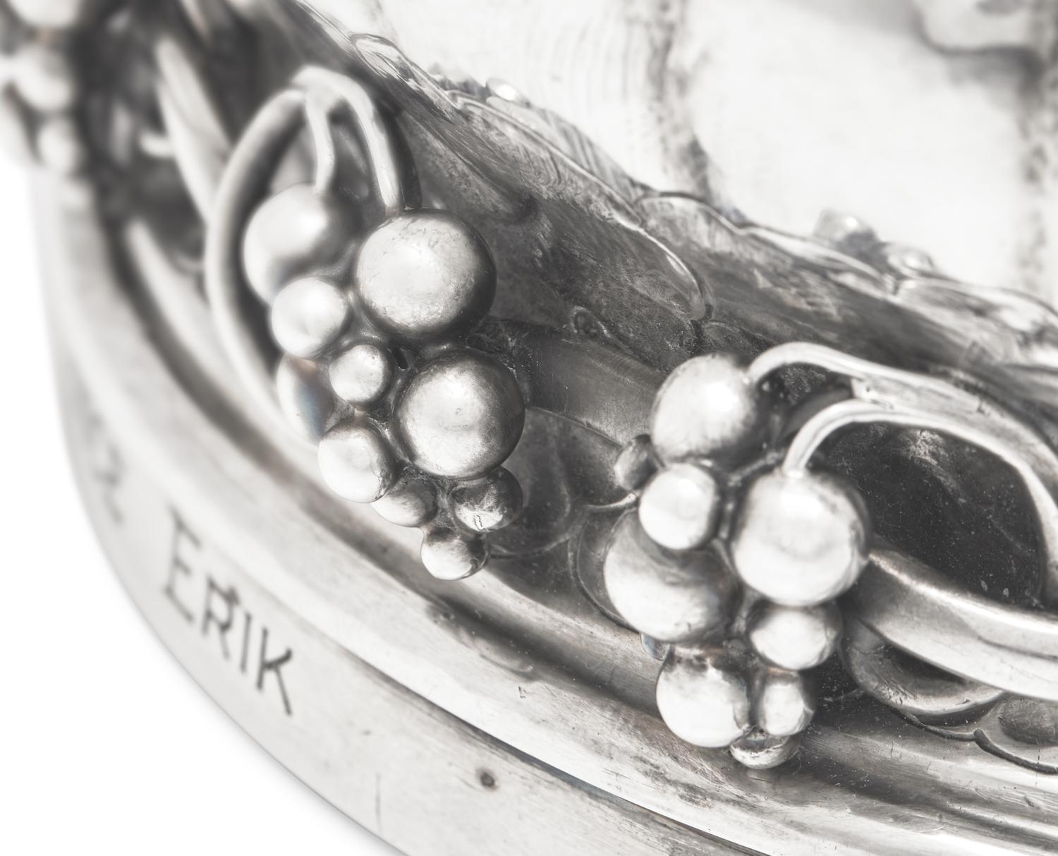 A Georg Jensen Silver Grapevine Pattern Coaster