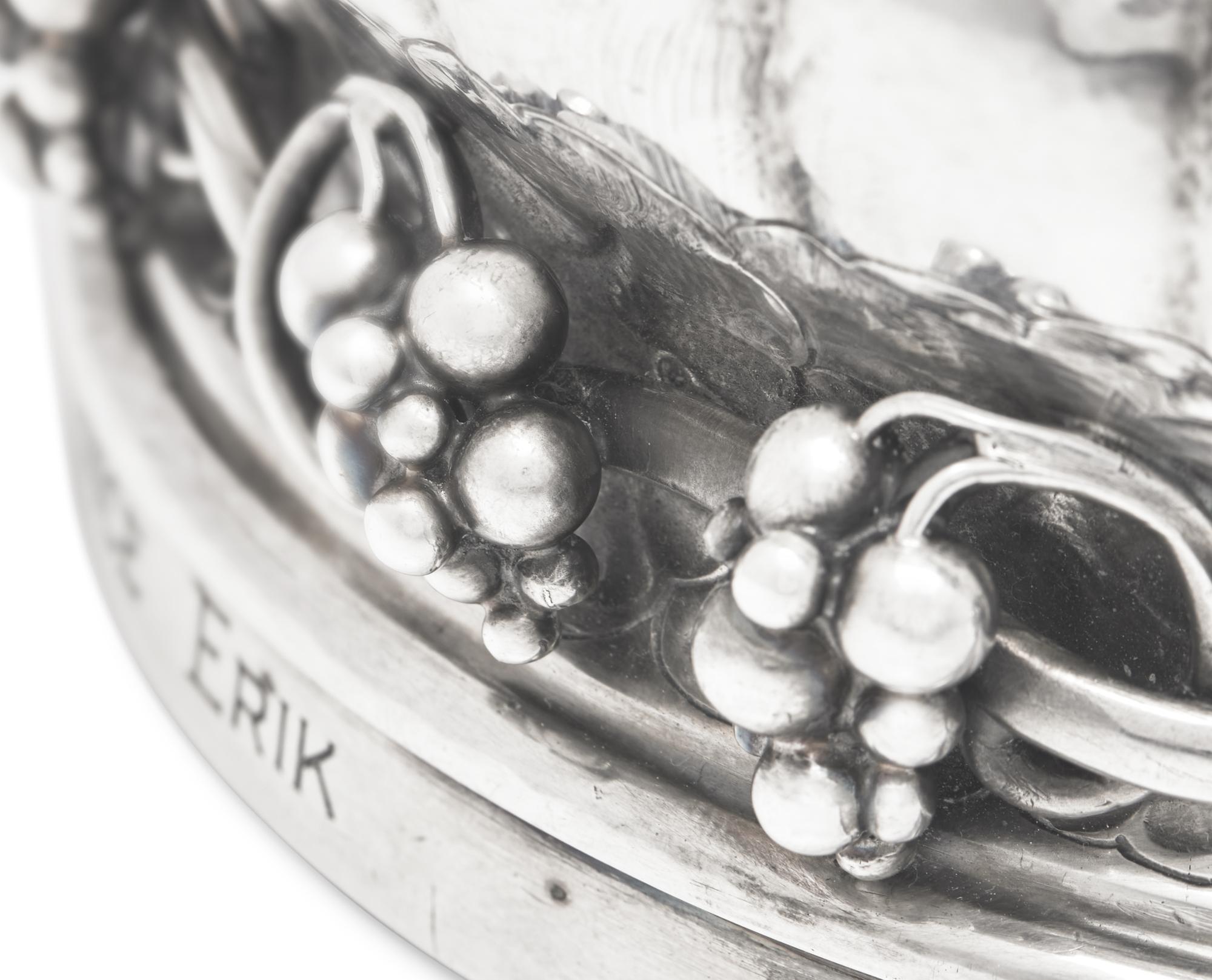 A Georg Jensen Silver Grapevine Pattern Coaster