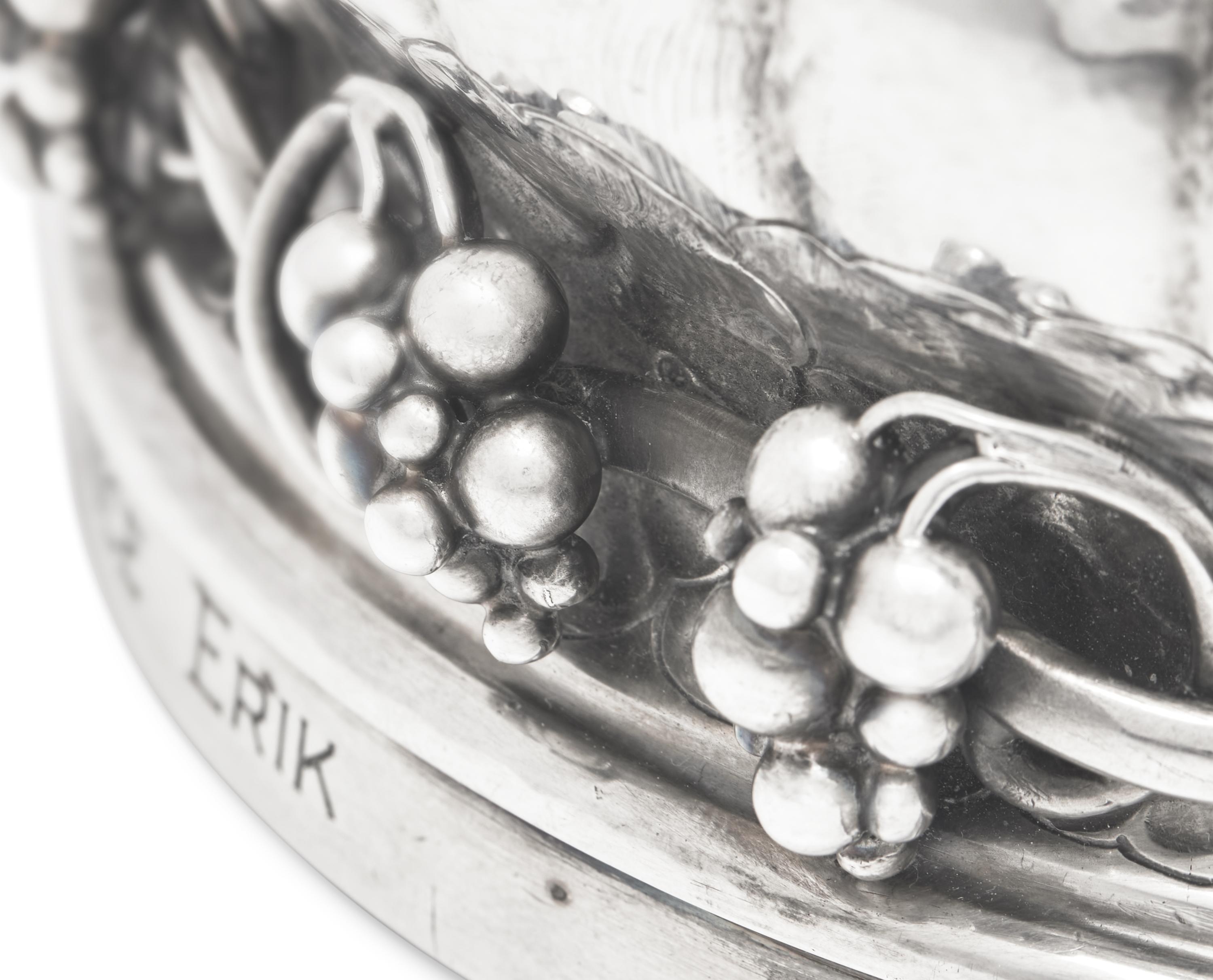 A Georg Jensen Silver Grapevine Pattern Coaster
