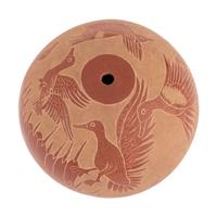Redware Sgraffito Pottery Seed Jar, with Ducks