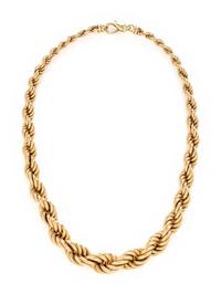 YELLOW GOLD ROPE LINK NECKLACE