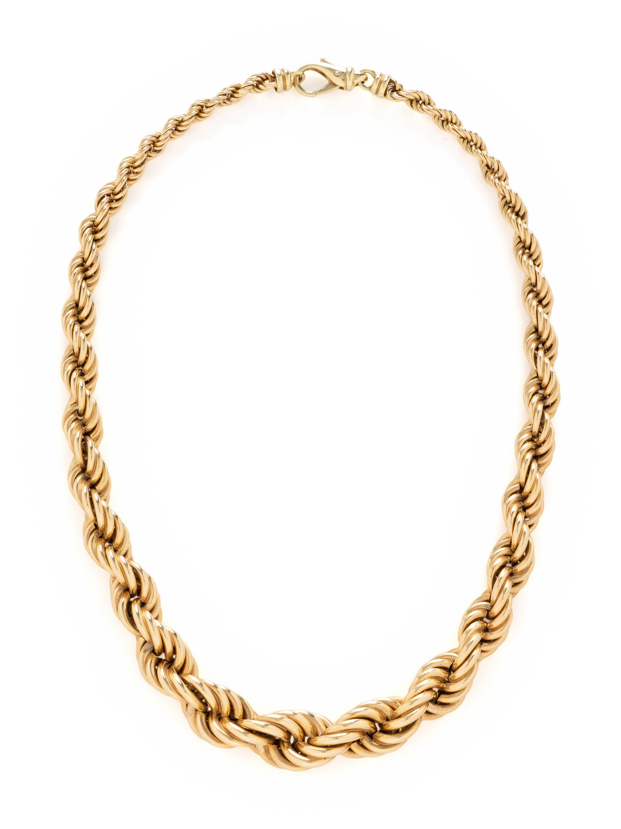 YELLOW GOLD ROPE LINK NECKLACE