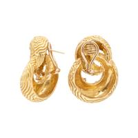 YELLOW GOLD AND DIAMOND EARRINGS