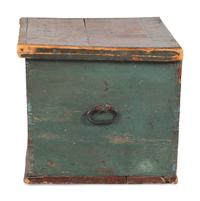 A Country Painted Yellow Pine Storage Chest