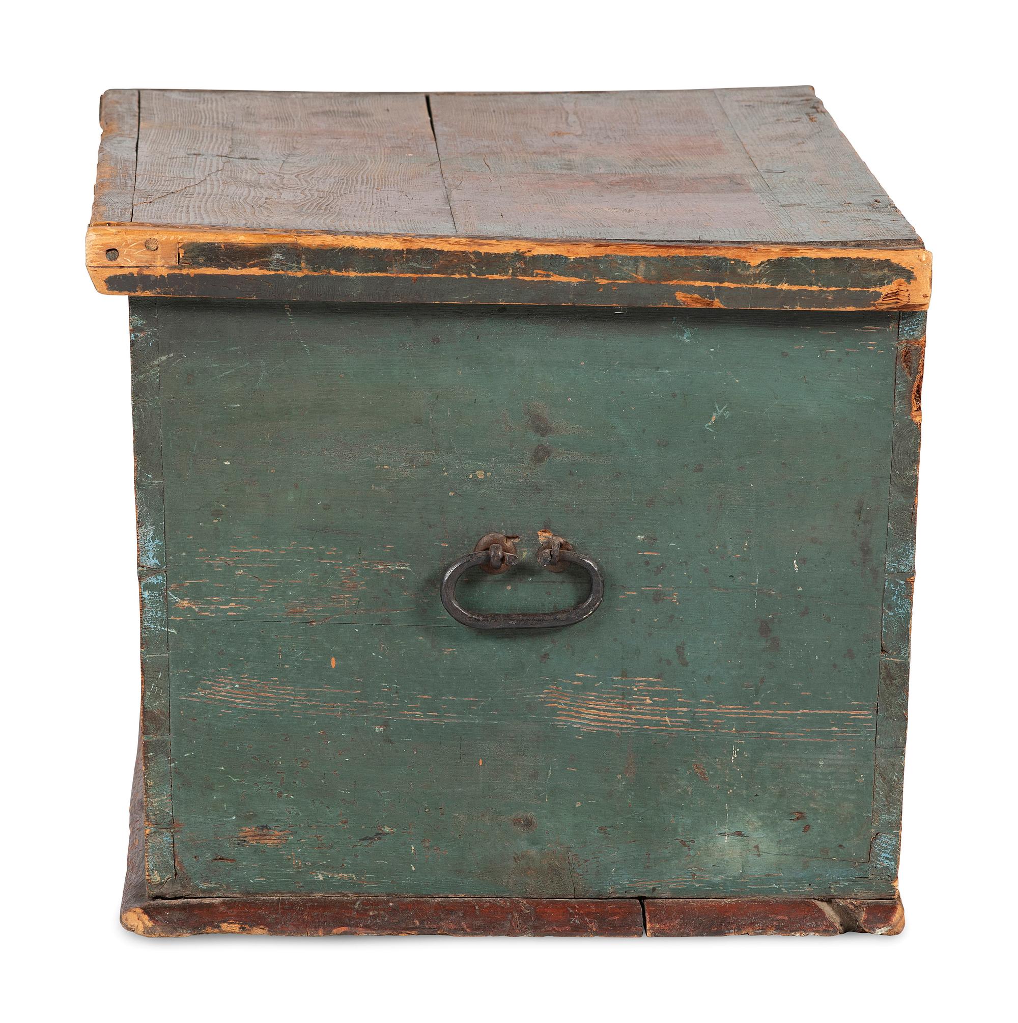 A Country Painted Yellow Pine Storage Chest