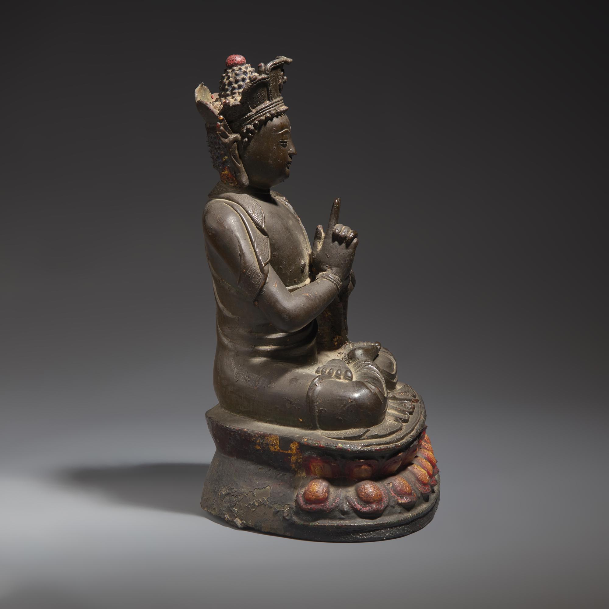 A Chinese Bronze Figure of a Seated Buddha, Ming Dynasty — 明 銅坐佛