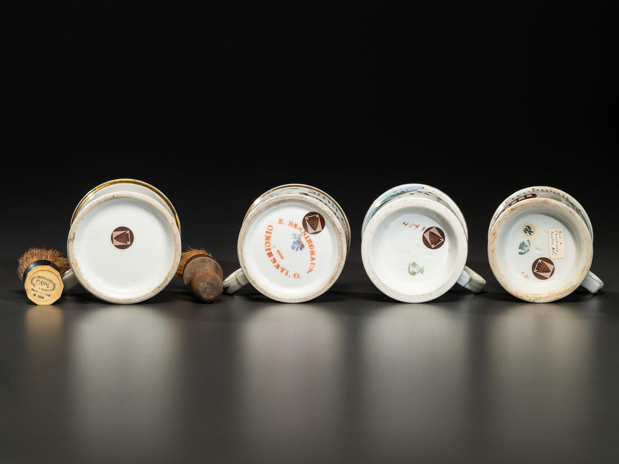 Four Porcelain Shaving Mugs