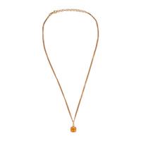 Spessartine Garnet, Diamond, and Rose Gold Pendant Necklace