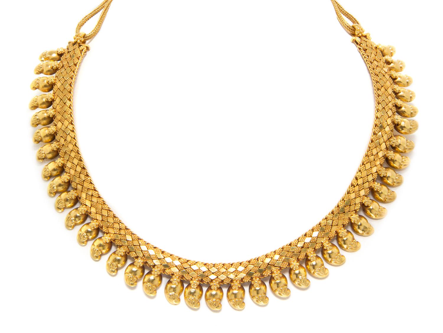 A 22 Karat Yellow Gold Fringe Necklace, 43.70 dwts.