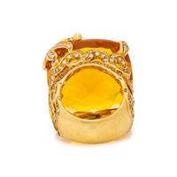 CITRINE, DIAMOND AND YELLOW SAPPHIRE AND RING