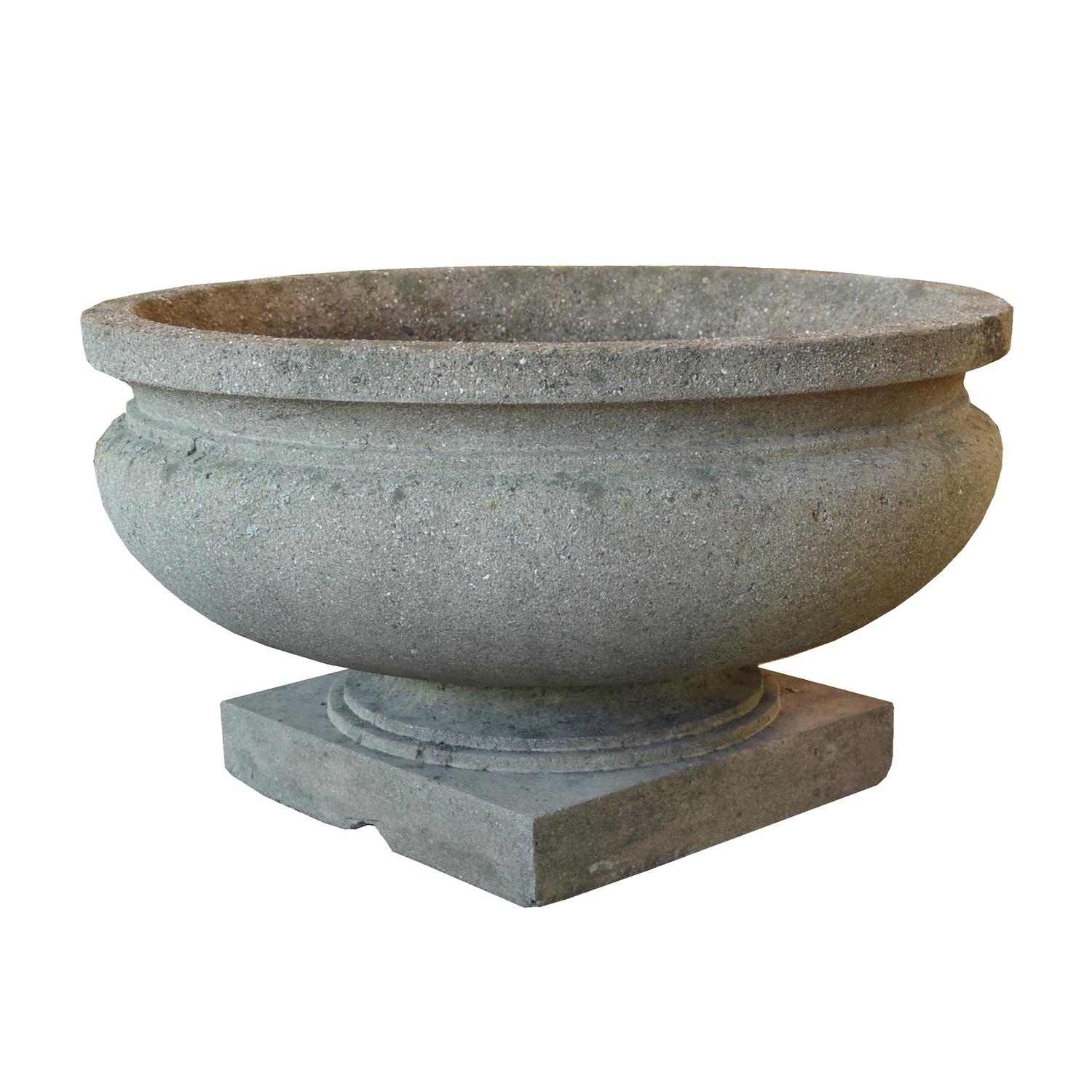 A Cast Stone Garden Planter 26" W x 26" D x 14.75" H — United States, Circa 1920