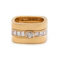 MARVIN SCHLUGER, YELLOW GOLD AND DIAMOND RING SET