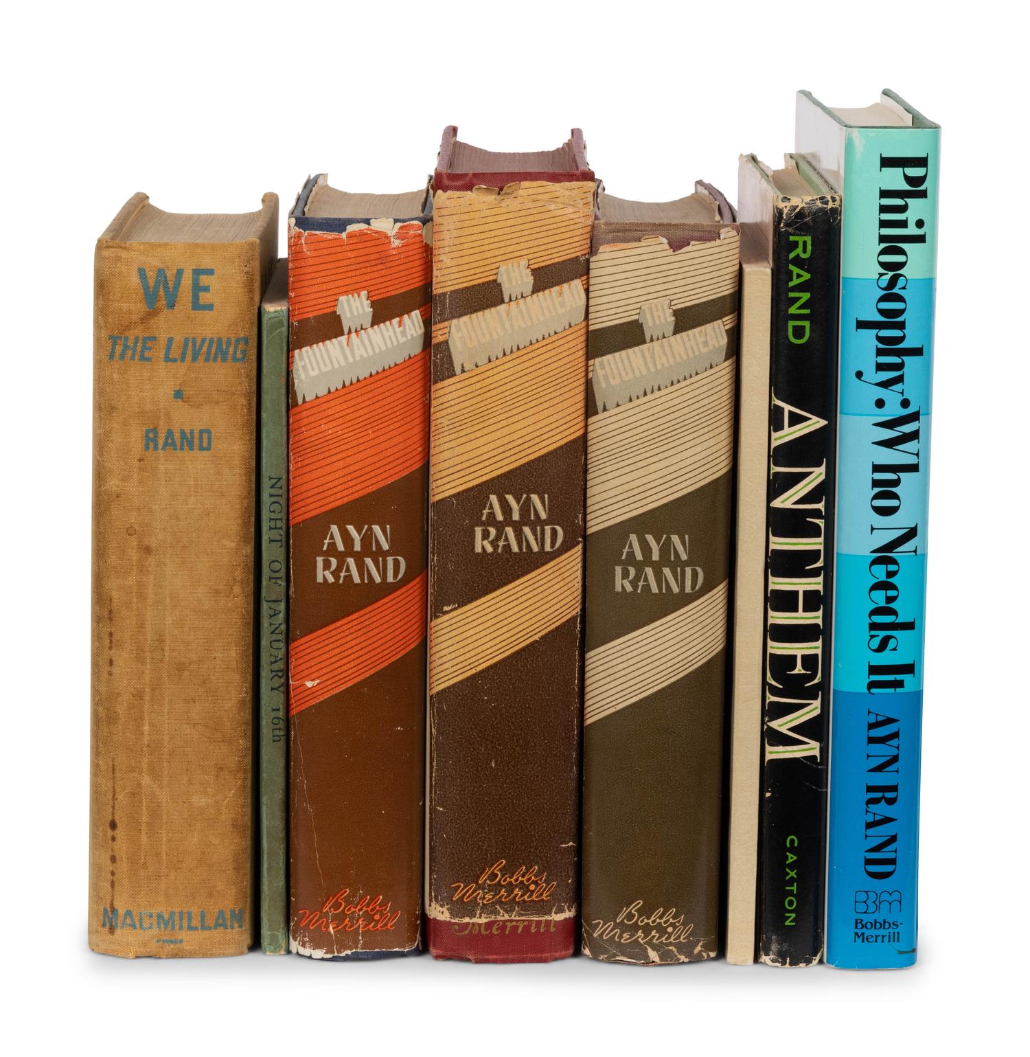 RAND, Ayn (1905-1982). A group of 8 volumes, comprising: