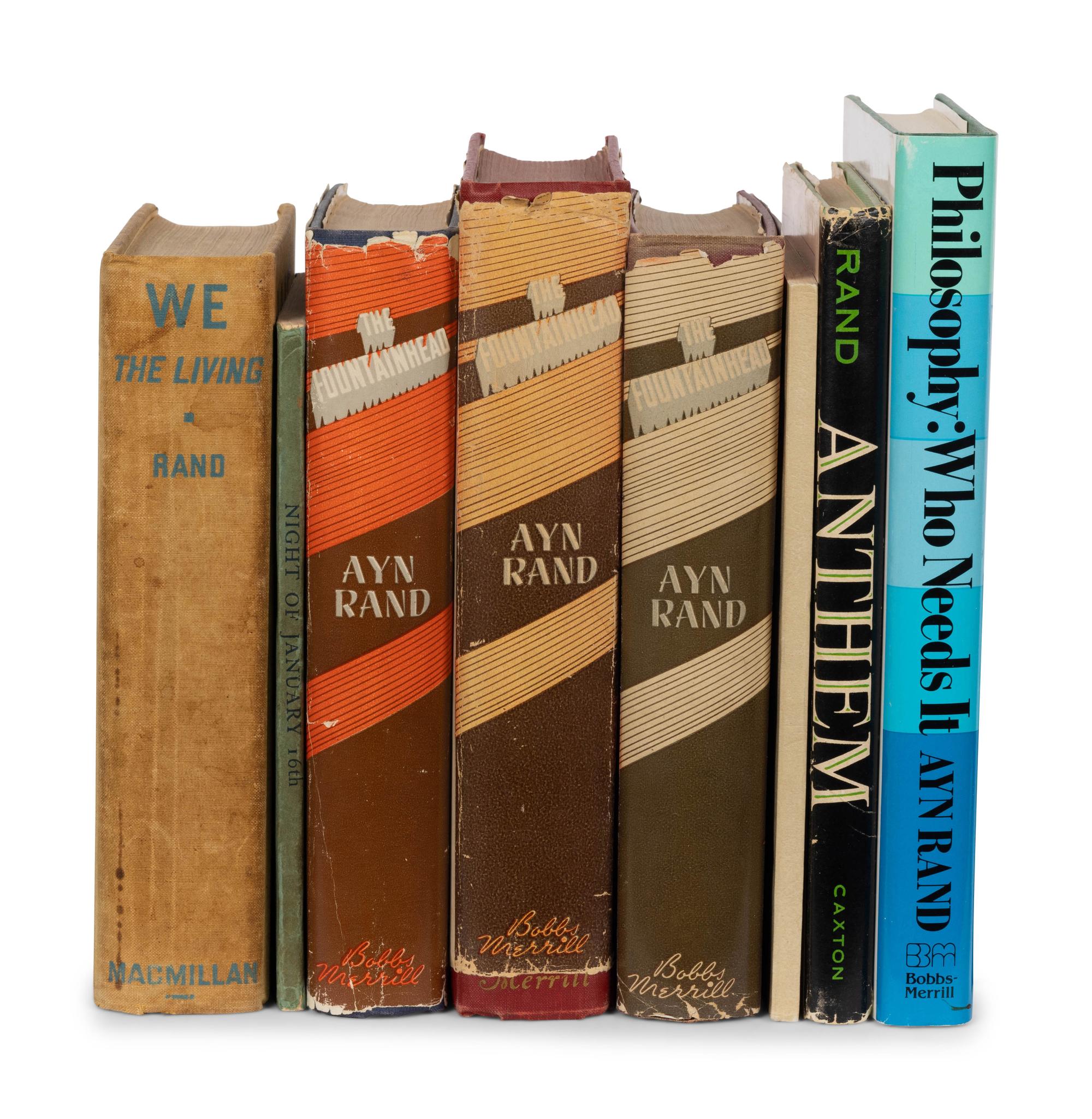 RAND, Ayn (1905-1982). A group of 8 volumes, comprising: