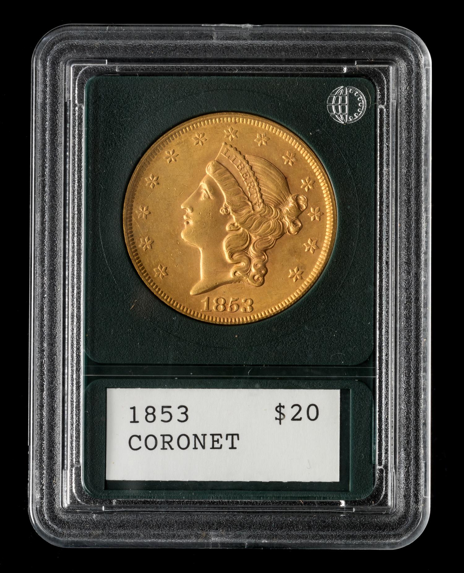 A United States 1853 Liberty Head $20 Gold Coin
