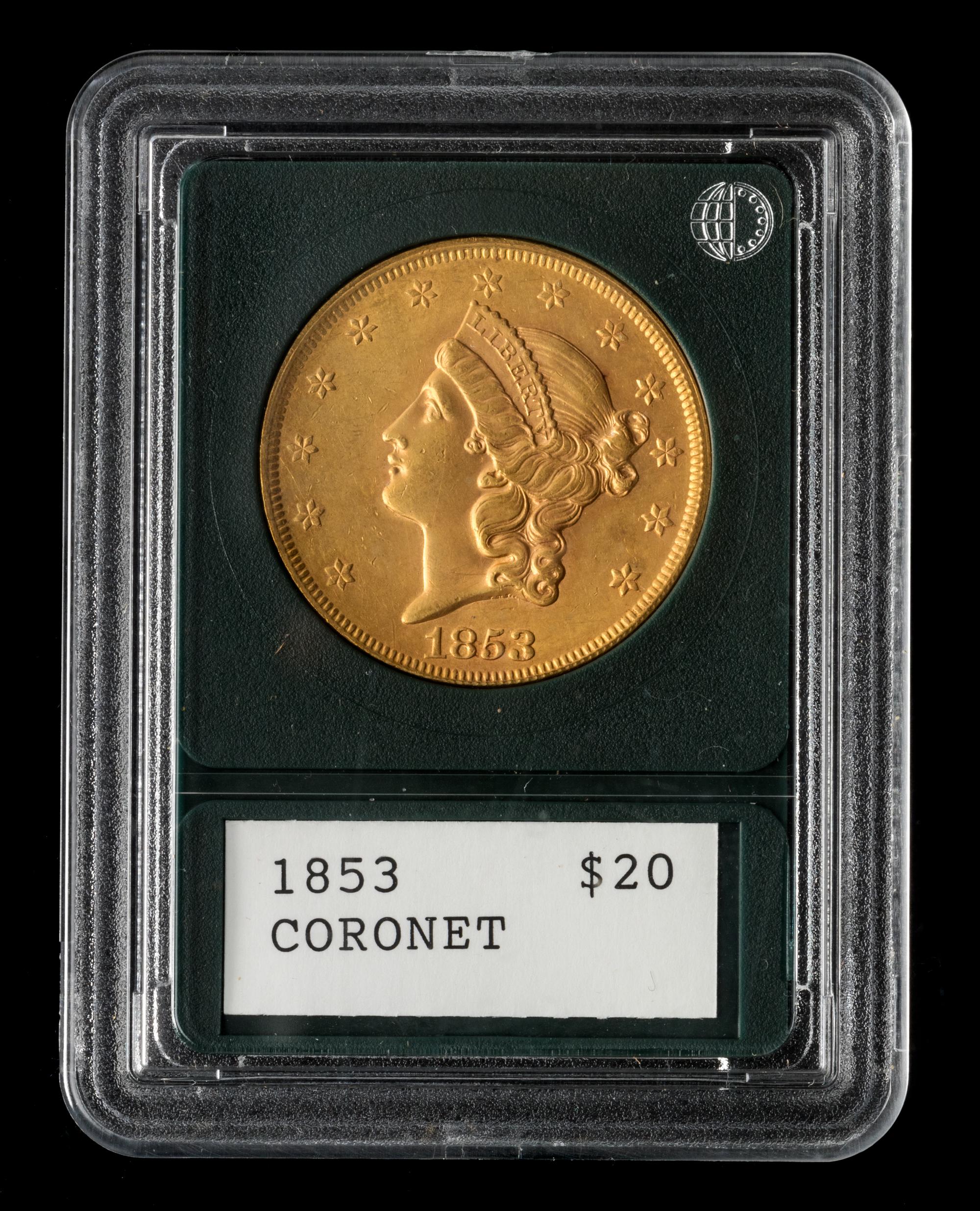 A United States 1853 Liberty Head $20 Gold Coin