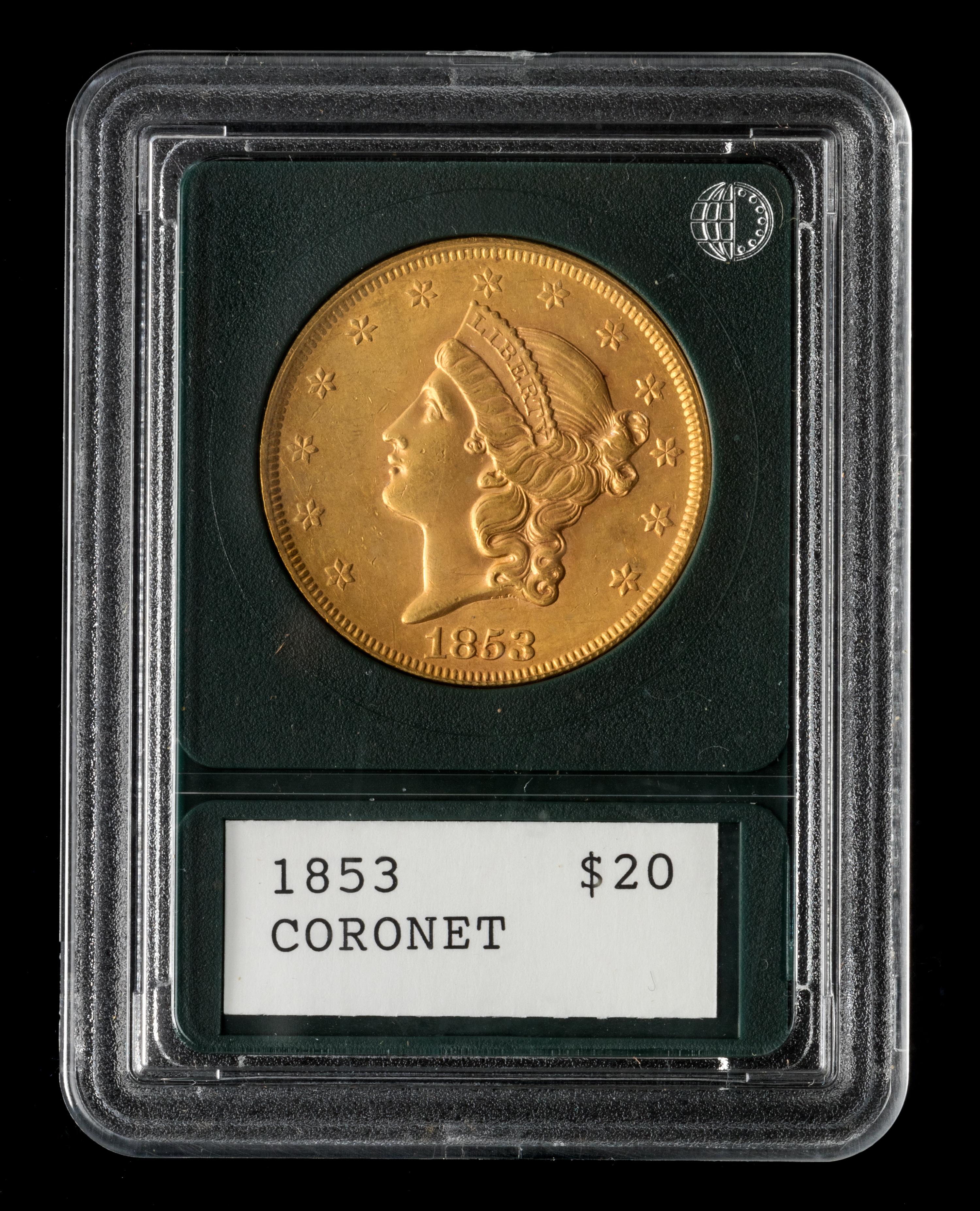 A United States 1853 Liberty Head $20 Gold Coin