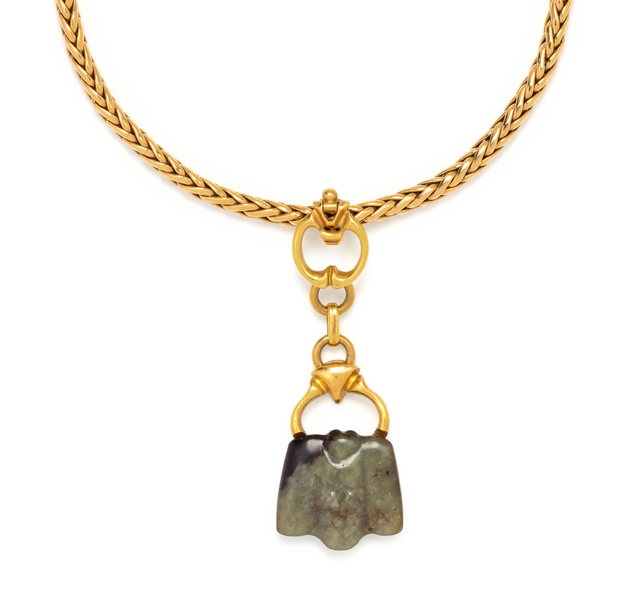 RICHARD KIMBALL, YELLOW GOLD AND NEPHRITE PENDANT