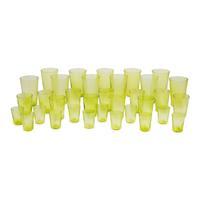 A Group of Green Glass Drinkware