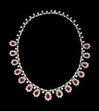 An 18 Karat Gold, Ruby and Diamond Necklace, Buccellati, 30.70 dwts.