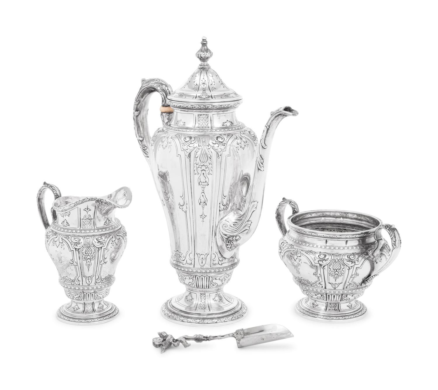 An American Silver Three-Piece Coffee Service