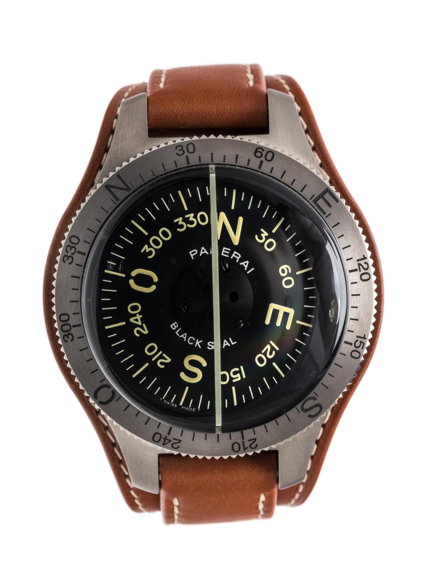 PANERAI, TITANIUM AND STEEL LIMITED EDITION 'BLACK SEAL' COMPASS PAM00191