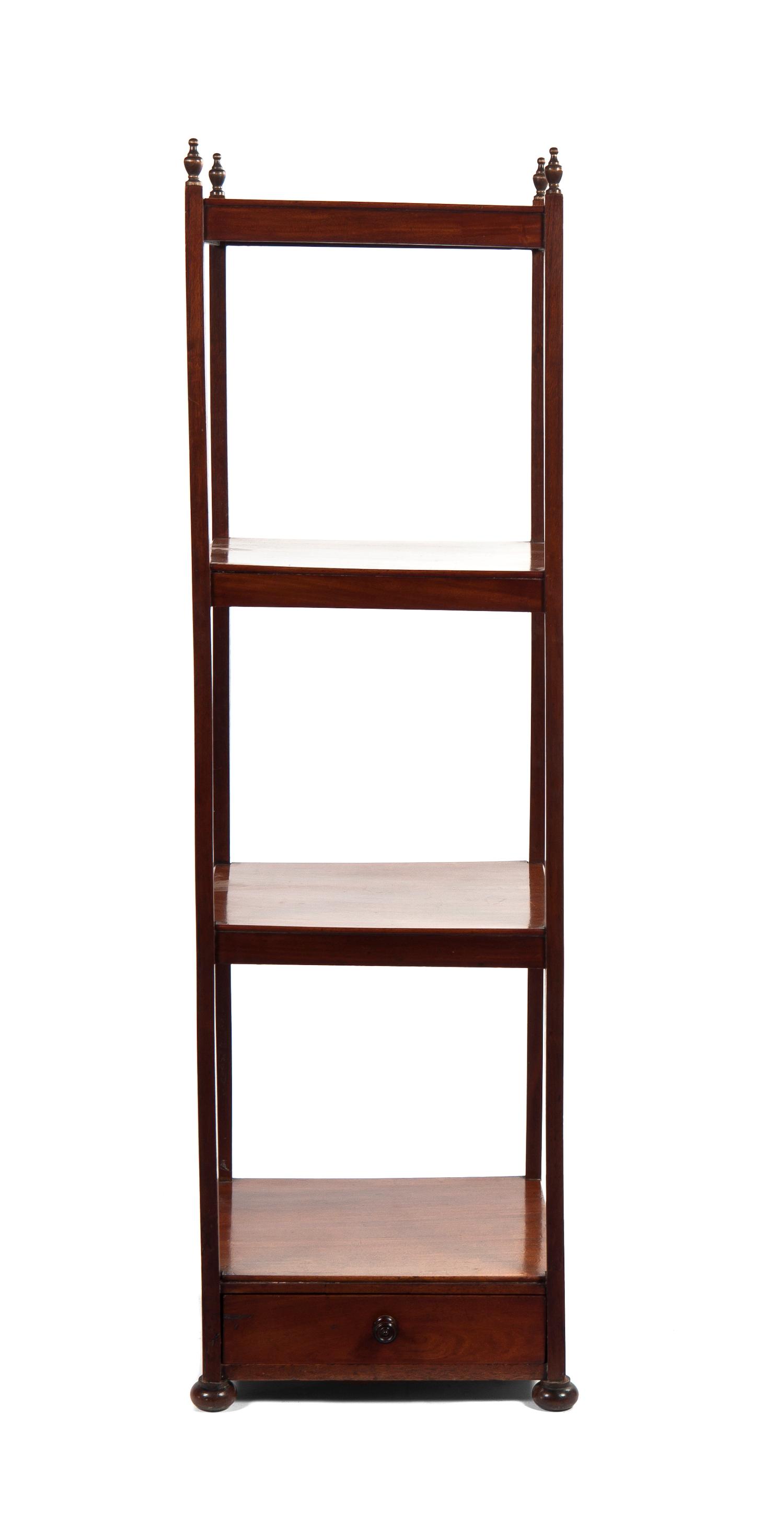 A Regency Mahogany Etagere, Height 62 1/2 inches.
