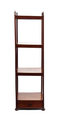 A Regency Mahogany Etagere, Height 62 1/2 inches.