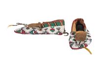 Sioux Fully Beaded Hide Moccasins