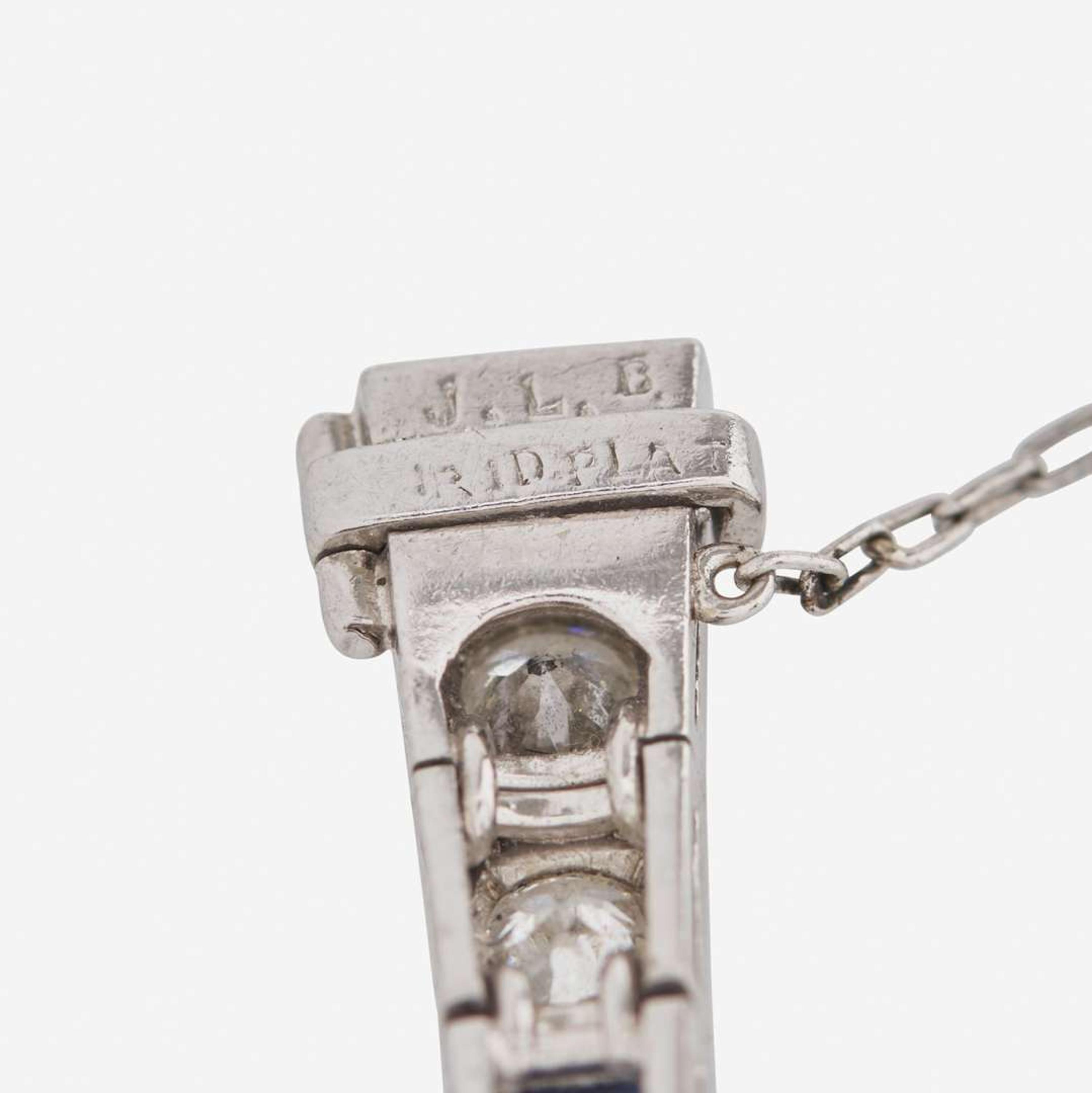 A Platinum, Diamond, and Sapphire Bracelet Art Deco, c.1920