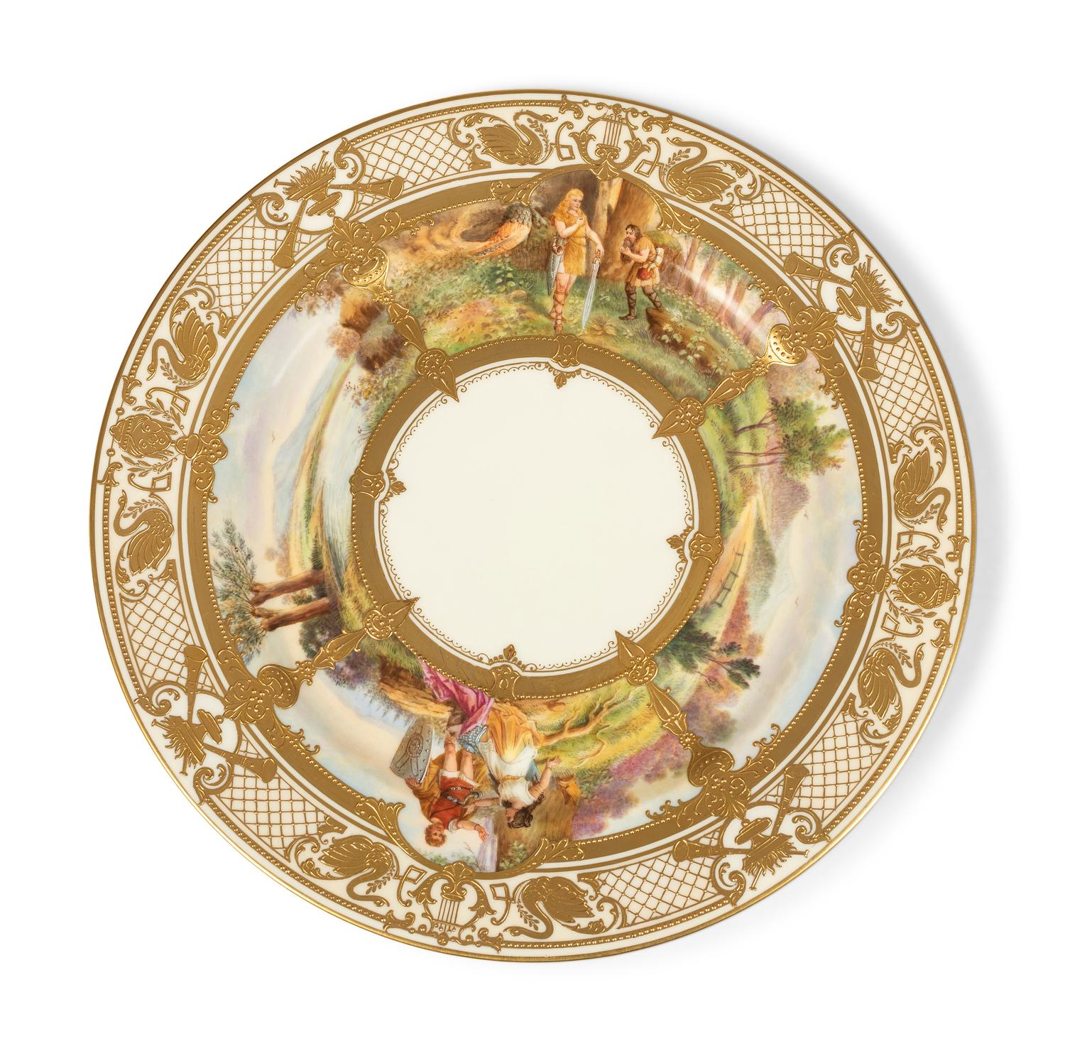 Eleven Dresden Ambrosius Lamm Porcelain Opera Cabinet Plates