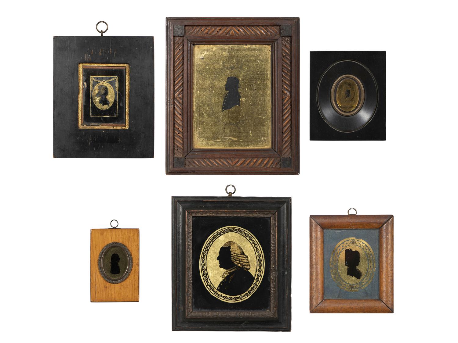 Six Verre Eglomise Silhouettes