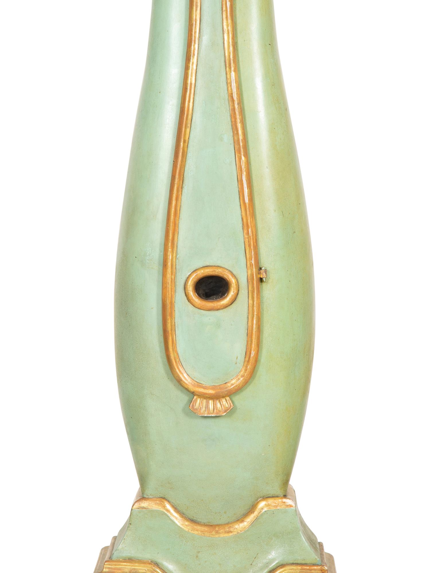 A Swedish Green Painted and Parcel Gilt Longcase Clock