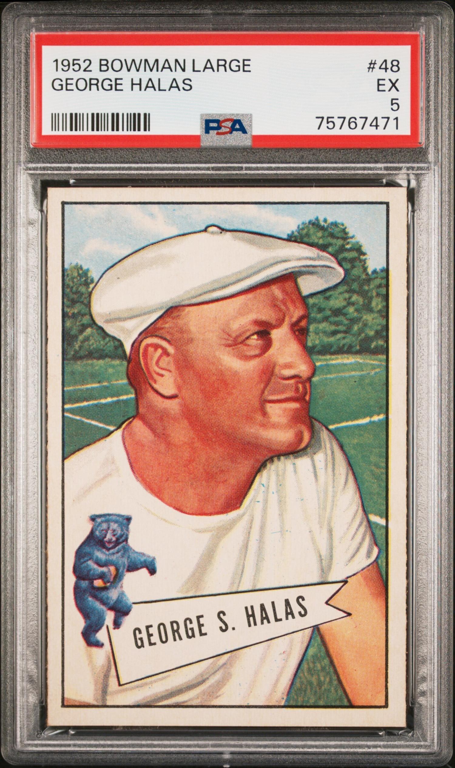 A Group of PSA Graded 1952 Bowman Large and Small George Halas Rookie Cards