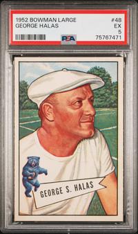 A Group of PSA Graded 1952 Bowman Large and Small George Halas Rookie Cards
