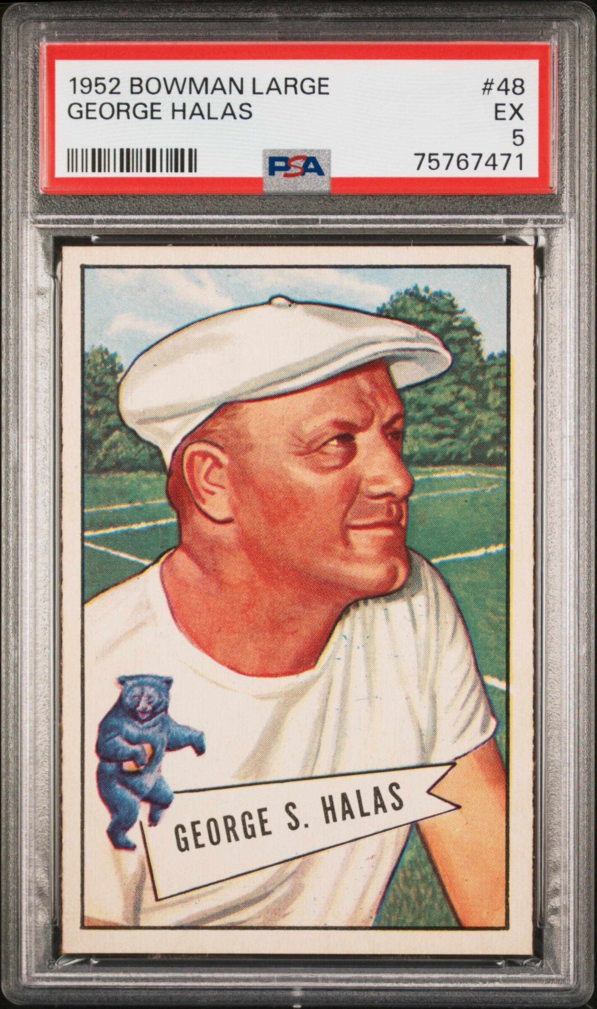 A Group of PSA Graded 1952 Bowman Large and Small George Halas Rookie Cards