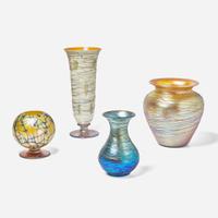 Durand Art Glass (American, active 1924-1931) Four Art Glass Vases, Vineland, New Jersey, USA, 1920s