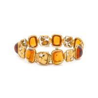 EDWARD EVERETT OAKES, ARTS & CRAFTS, YELLOW GOLD, CITRINE AND DIAMOND BRACELET
