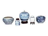 A Group of Blue and White Porcelain Articles