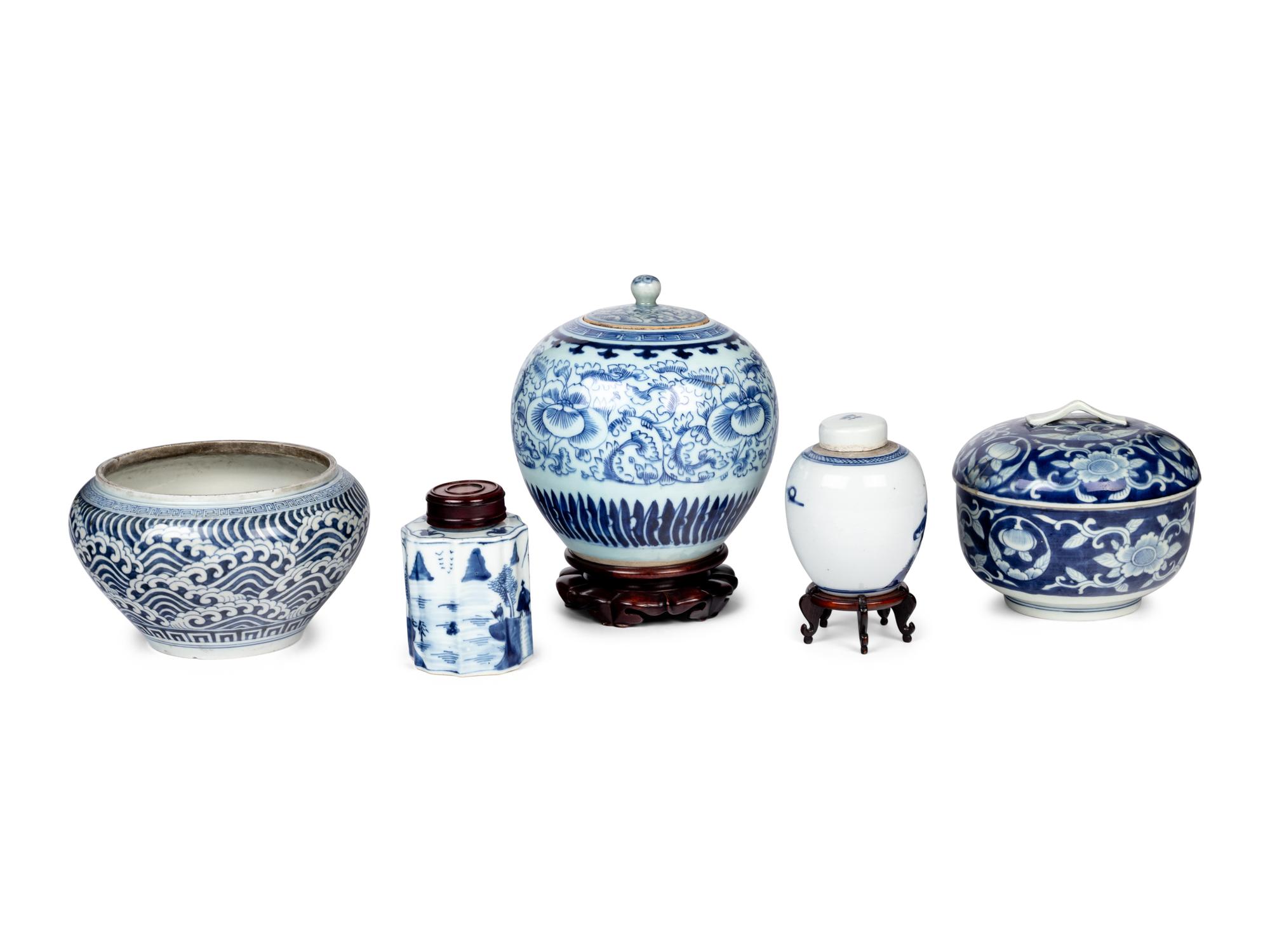 A Group of Blue and White Porcelain Articles