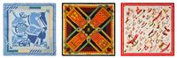 A Group of Three Hermès Silk Scarves