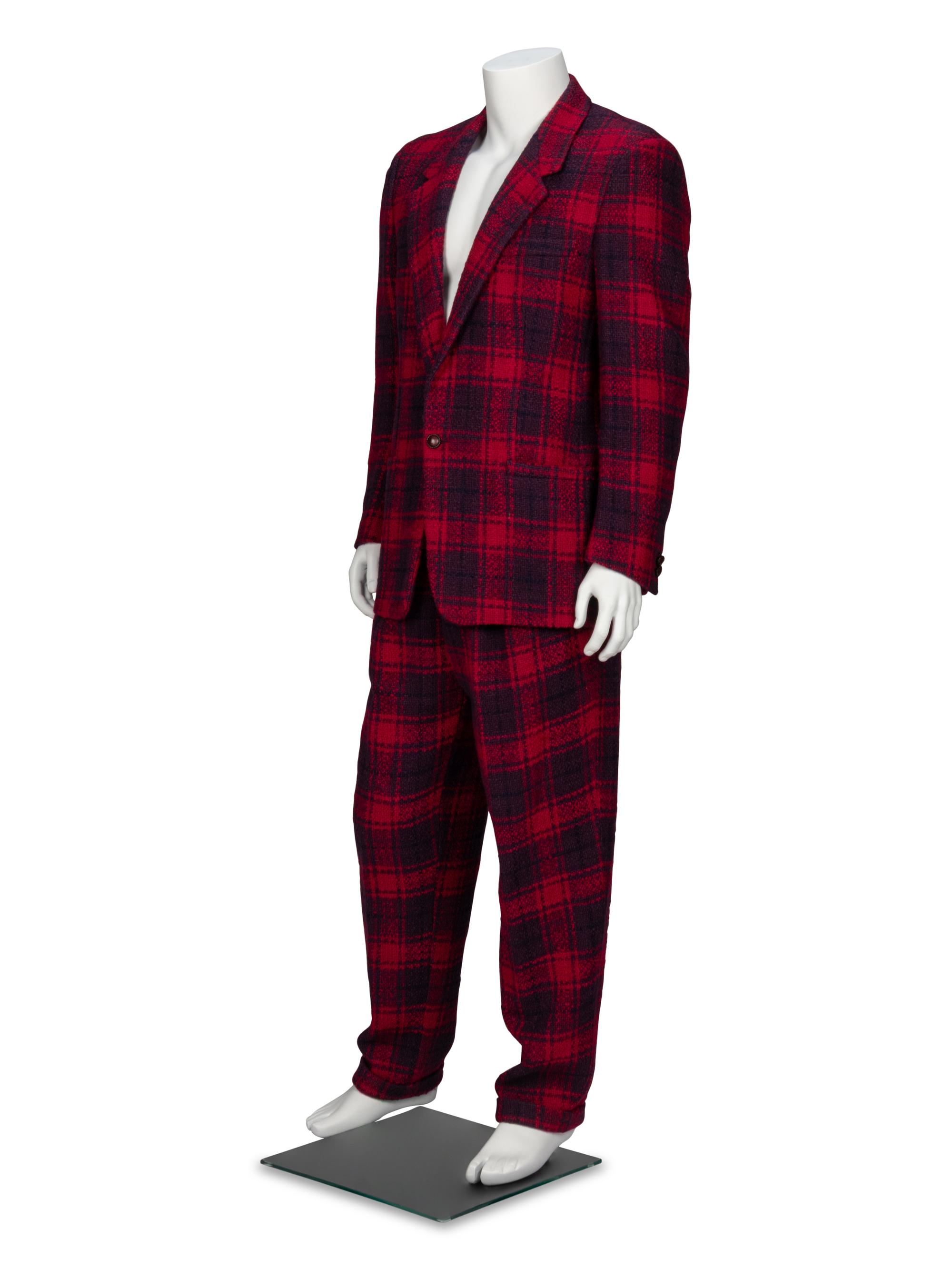 Gianni Versace, Wool Plaid Tweed Suit