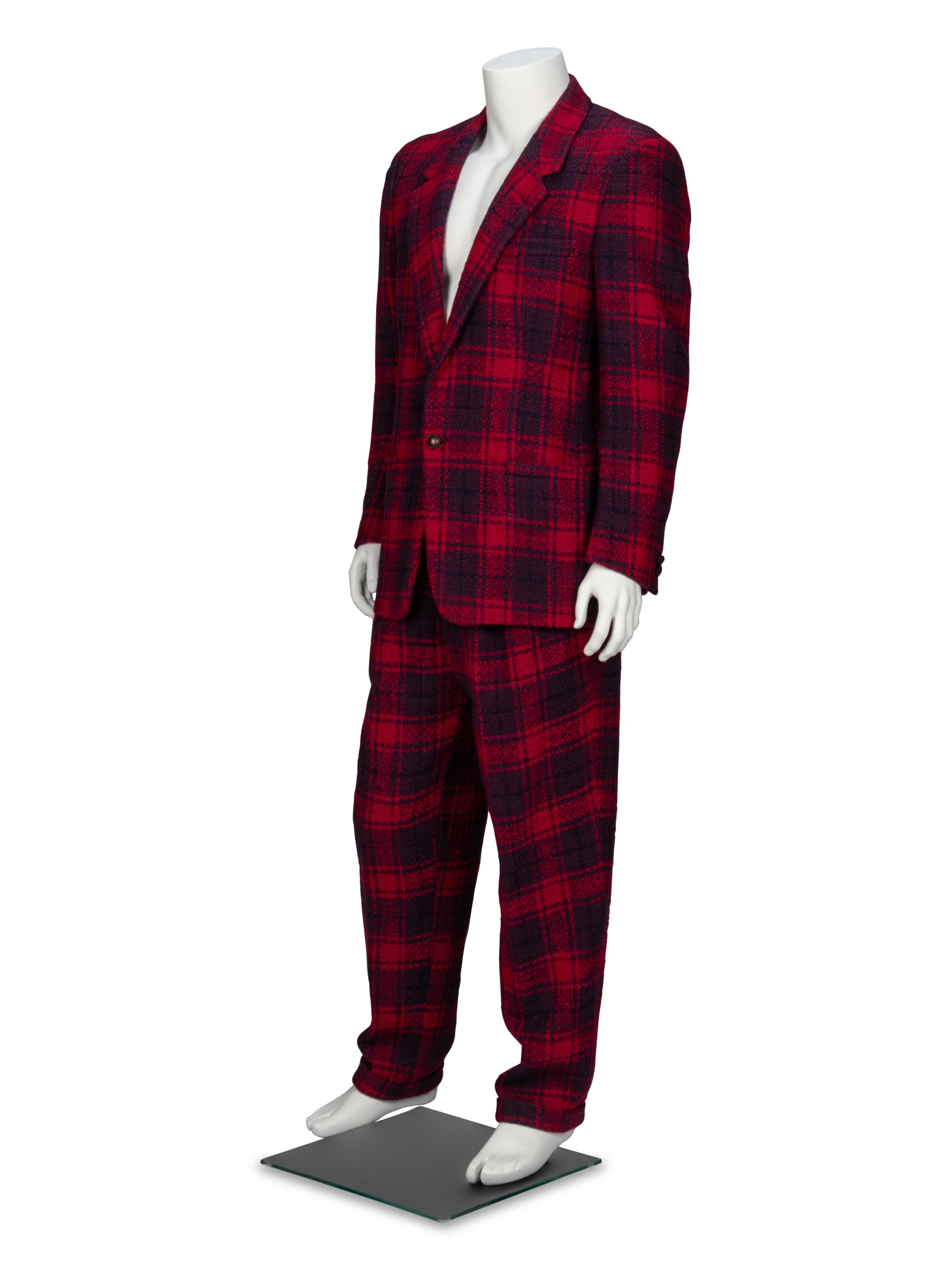 Gianni Versace, Wool Plaid Tweed Suit