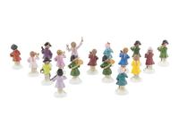 An Assembled Group of Seventeen Sitzendorf Porcelain Monkey Band Figures